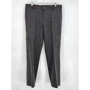 Eddie Bauer Gray Wool Mercer Fit Trouser Pleated Pants Size 14